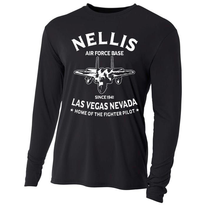 USAF Nellis AFB Las Vegas Nevada F15 Eagle Fighter Vintage Cooling Performance Long Sleeve Crew