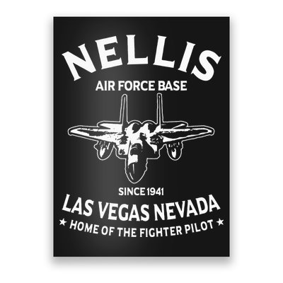 USAF Nellis AFB Las Vegas Nevada F15 Eagle Fighter Vintage Poster