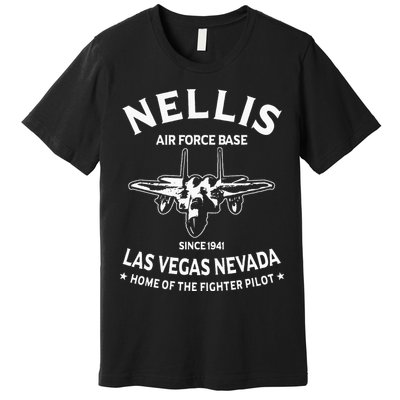 USAF Nellis AFB Las Vegas Nevada F15 Eagle Fighter Vintage Premium T-Shirt