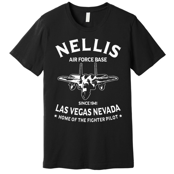 USAF Nellis AFB Las Vegas Nevada F15 Eagle Fighter Vintage Premium T-Shirt