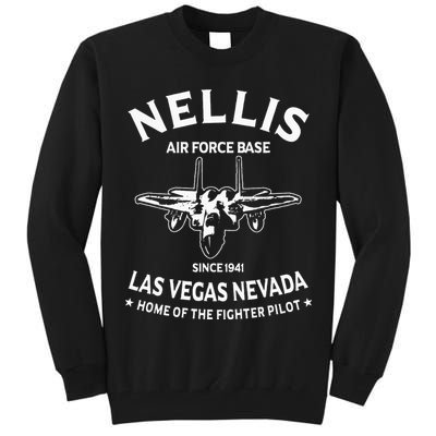 USAF Nellis AFB Las Vegas Nevada F15 Eagle Fighter Vintage Tall Sweatshirt