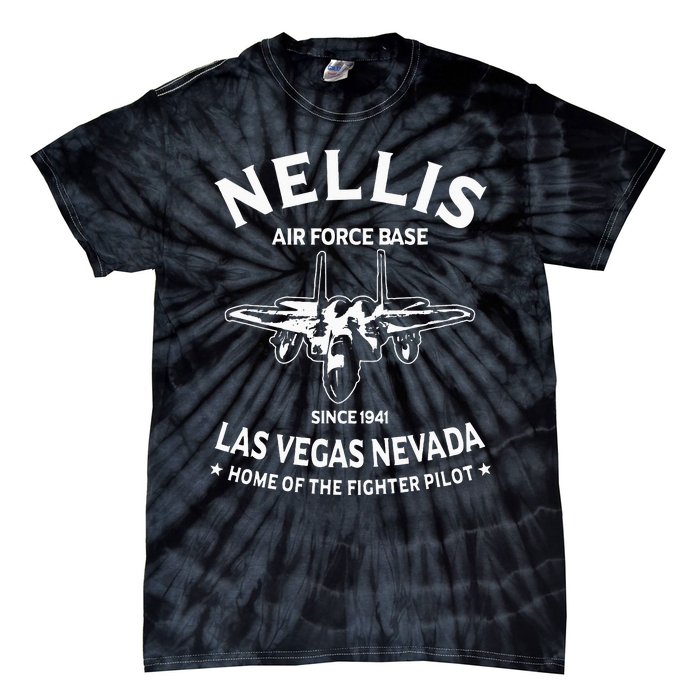 USAF Nellis AFB Las Vegas Nevada F15 Eagle Fighter Vintage Tie-Dye T-Shirt