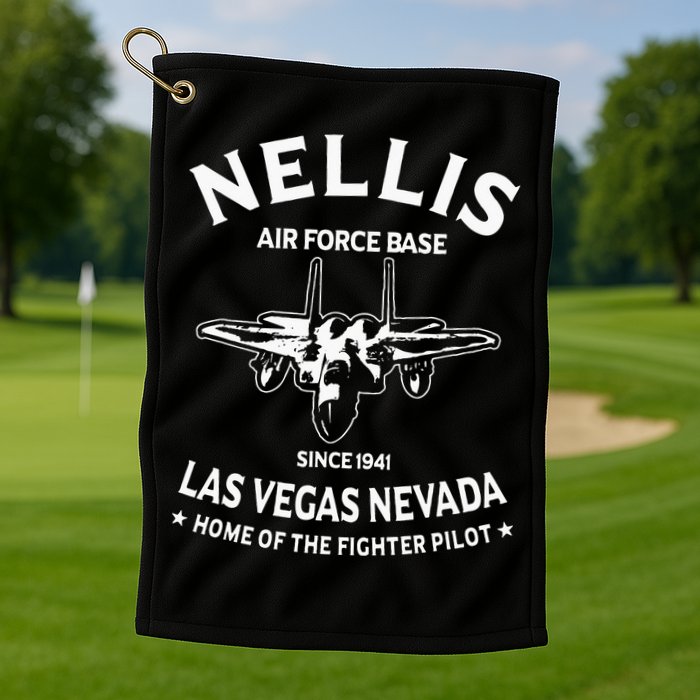 USAF Nellis AFB Las Vegas Nevada F15 Eagle Fighter Vintage Golf Towel