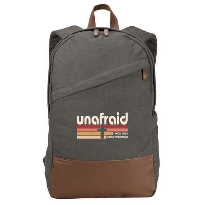 Unafraid I Know Who Holds Tomorrow Christian Faith Cotton Canvas Backpack
