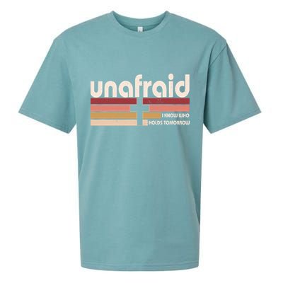 Unafraid I Know Who Holds Tomorrow Christian Faith Sueded Cloud Jersey T-Shirt