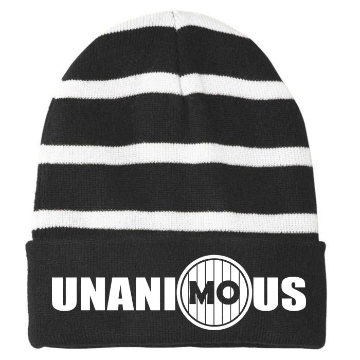 UnaniMOus Striped Beanie with Solid Band