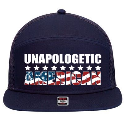 Unapologetic American 7 Panel Mesh Trucker Snapback Hat