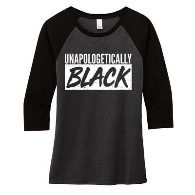 Unapologetically Black Women's Tri-Blend 3/4-Sleeve Raglan Shirt