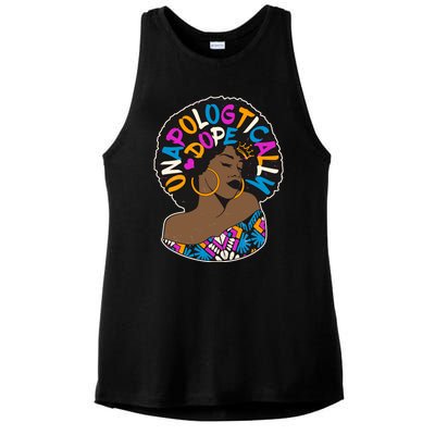 Unapologtically Dope Black Woman Stylish Afro  Ladies PosiCharge Tri-Blend Wicking Tank