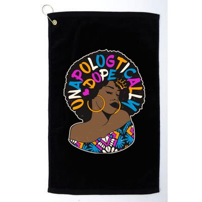 Unapologtically Dope Black Woman Stylish Afro  Platinum Collection Golf Towel