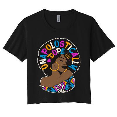 Unapologtically Dope Black Woman Stylish Afro  Crop Top