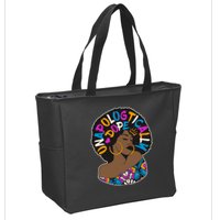 Unapologtically Dope Black Woman Stylish Afro  Zip Tote Bag