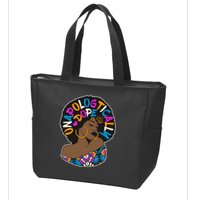 Unapologtically Dope Black Woman Stylish Afro  Zip Tote Bag