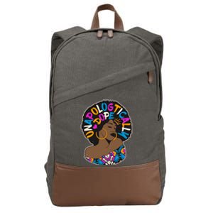 Unapologtically Dope Black Woman Stylish Afro  Cotton Canvas Backpack