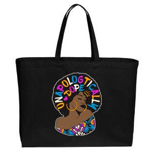 Unapologtically Dope Black Woman Stylish Afro  Cotton Canvas Jumbo Tote