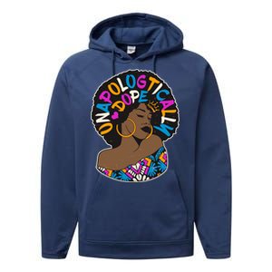 Unapologtically Dope Black Woman Stylish Afro  Performance Fleece Hoodie