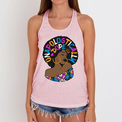 Unapologtically Dope Black Woman Stylish Afro  Women's Knotted Racerback Tank