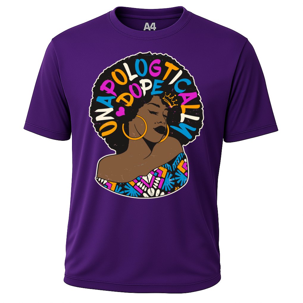 Unapologtically Dope Black Woman Stylish Afro  Cooling Performance Crew T-Shirt