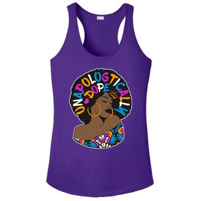 Unapologtically Dope Black Woman Stylish Afro  Ladies PosiCharge Competitor Racerback Tank