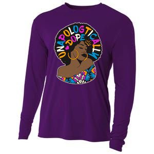 Unapologtically Dope Black Woman Stylish Afro  Cooling Performance Long Sleeve Crew