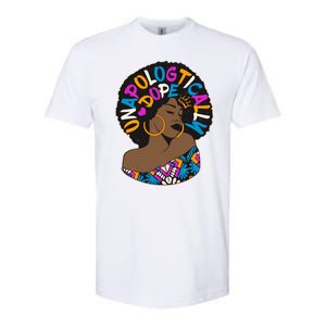 Unapologtically Dope Black Woman Stylish Afro  Softstyle CVC T-Shirt