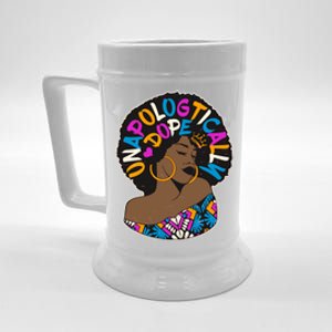 Unapologtically Dope Black Woman Stylish Afro  Beer Stein