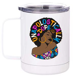 Unapologtically Dope Black Woman Stylish Afro  12 oz Stainless Steel Tumbler Cup