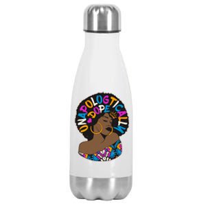 Unapologtically Dope Black Woman Stylish Afro  Stainless Steel Insulated Water Bottle