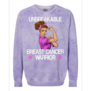 Unbreakable Breast Cancer Warrior Colorblast Crewneck Sweatshirt