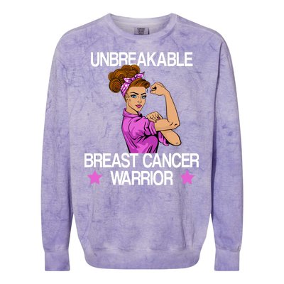 Unbreakable Breast Cancer Warrior Colorblast Crewneck Sweatshirt