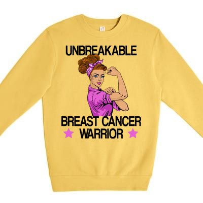 Unbreakable Breast Cancer Warrior Premium Crewneck Sweatshirt