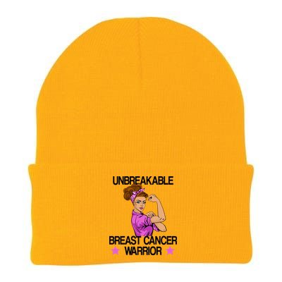 Unbreakable Breast Cancer Warrior Knit Cap Winter Beanie