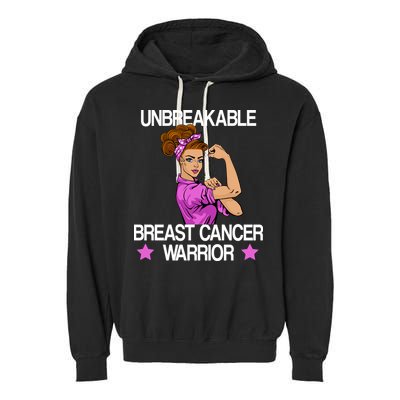 Unbreakable Breast Cancer Warrior Garment-Dyed Fleece Hoodie