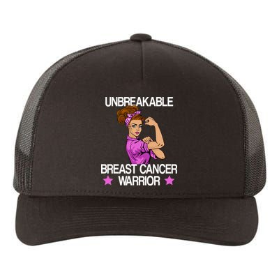 Unbreakable Breast Cancer Warrior Yupoong Adult 5-Panel Trucker Hat