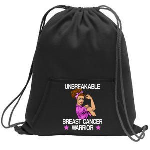 Unbreakable Breast Cancer Warrior Sweatshirt Cinch Pack Bag