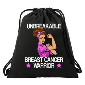 Unbreakable Breast Cancer Warrior Drawstring Bag