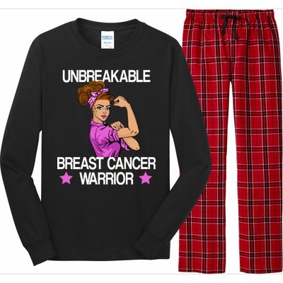 Unbreakable Breast Cancer Warrior Long Sleeve Pajama Set