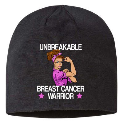 Unbreakable Breast Cancer Warrior Sustainable Beanie