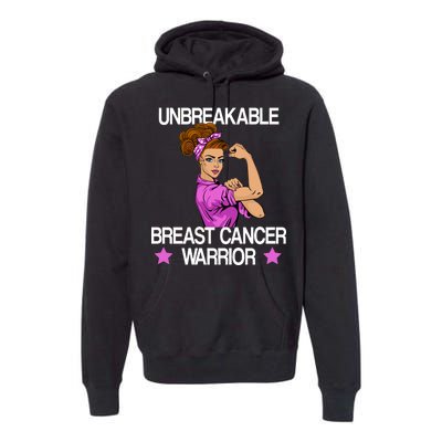 Unbreakable Breast Cancer Warrior Premium Hoodie