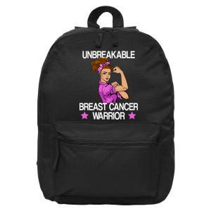 Unbreakable Breast Cancer Warrior 16 in Basic Backpack