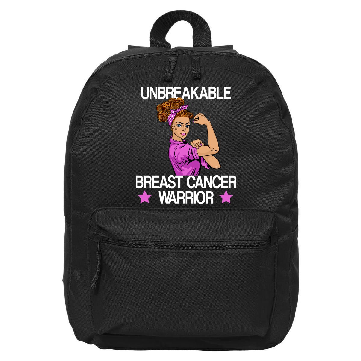 Unbreakable Breast Cancer Warrior 16 in Basic Backpack