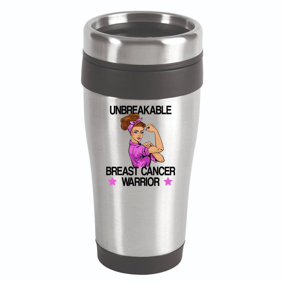 Unbreakable Breast Cancer Warrior 16oz Travel Tumbler