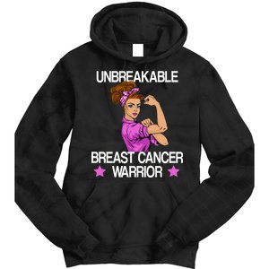 Unbreakable Breast Cancer Warrior Tie Dye Hoodie