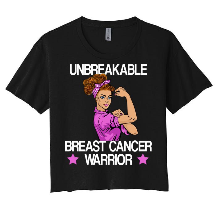 Unbreakable Breast Cancer Warrior Women's Crop Top Tee