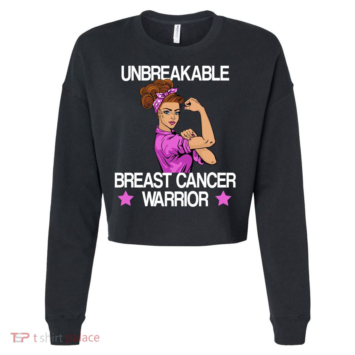 Unbreakable Breast Cancer Warrior Cropped Pullover Crew