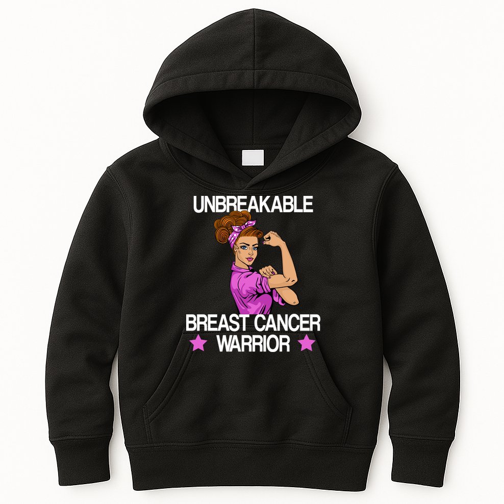 Unbreakable Breast Cancer Warrior Kids Hoodie