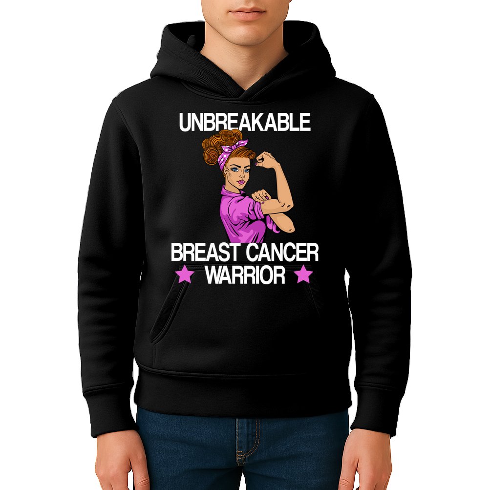 Unbreakable Breast Cancer Warrior Kids Hoodie