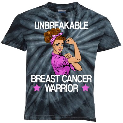 Unbreakable Breast Cancer Warrior Kids Tie-Dye T-Shirt