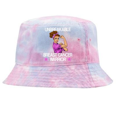 Unbreakable Breast Cancer Warrior Tie-Dyed Bucket Hat