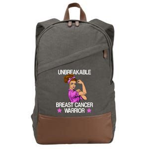 Unbreakable Breast Cancer Warrior Cotton Canvas Backpack